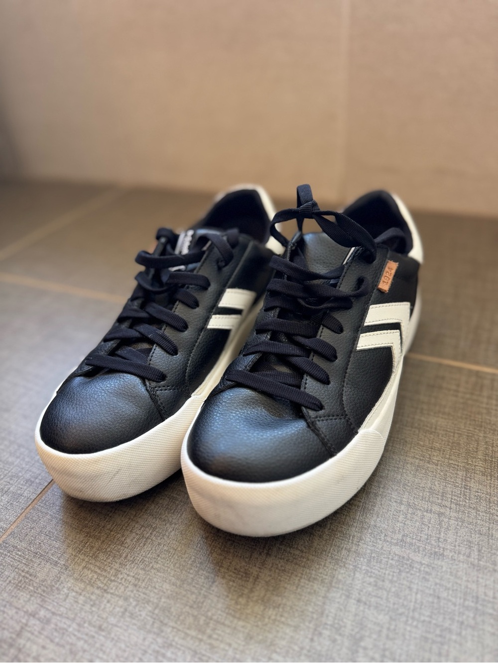 Dr. Scholl's Black and White Platform Sneakers - Picture 2 of 5